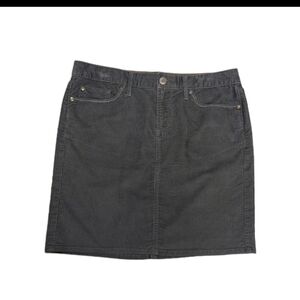 Eddie Bauer Corduroy Pencil Skirt 6 Classic Preppy Western Gray #1111